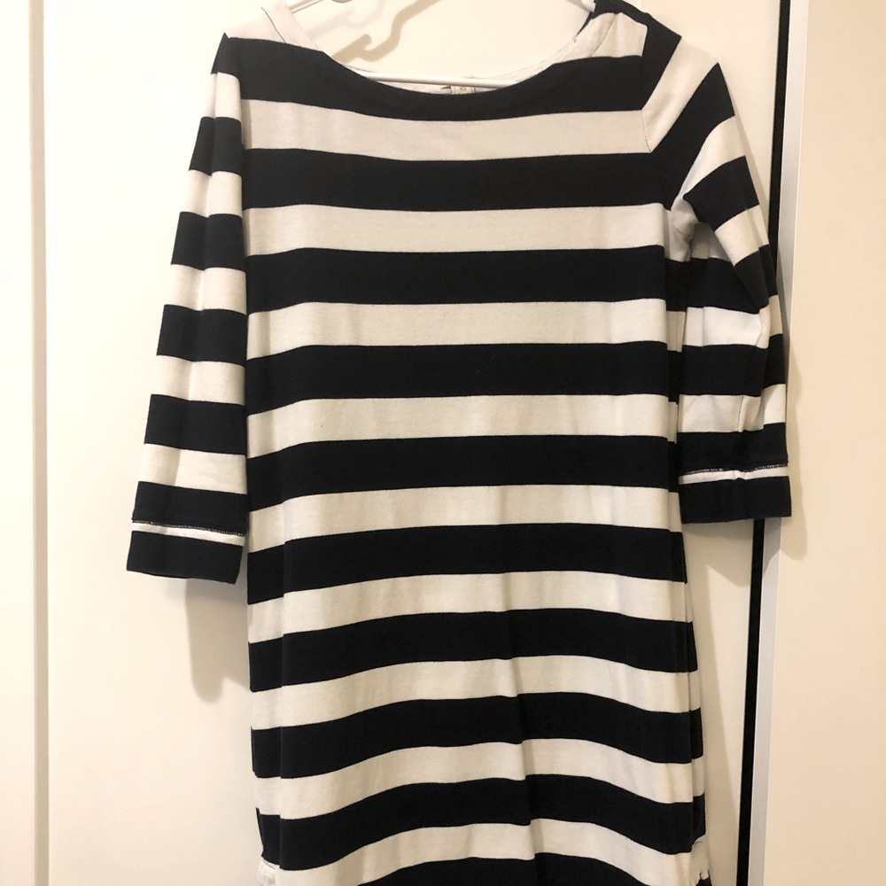 J. Crew Navy and White Striped Dress